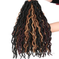 Extensiones de cabello ondulado de ganchillo rizado Ombre Faux Locs